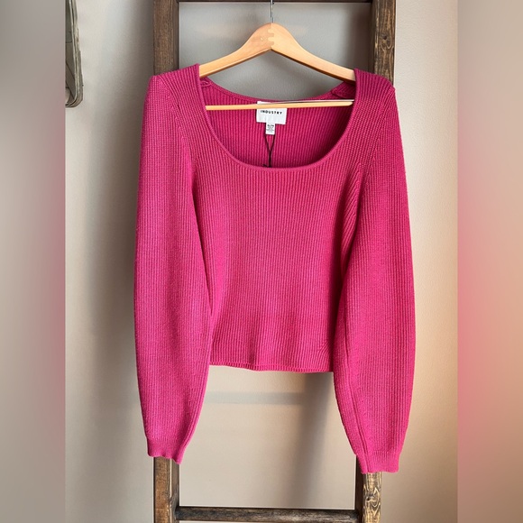 INDUSTRY Sweaters - NWT Bubble Sleeve Magenta Sweater